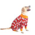 Cotton dog jumpsuit with four-legged design and cute print in multiple colour options
