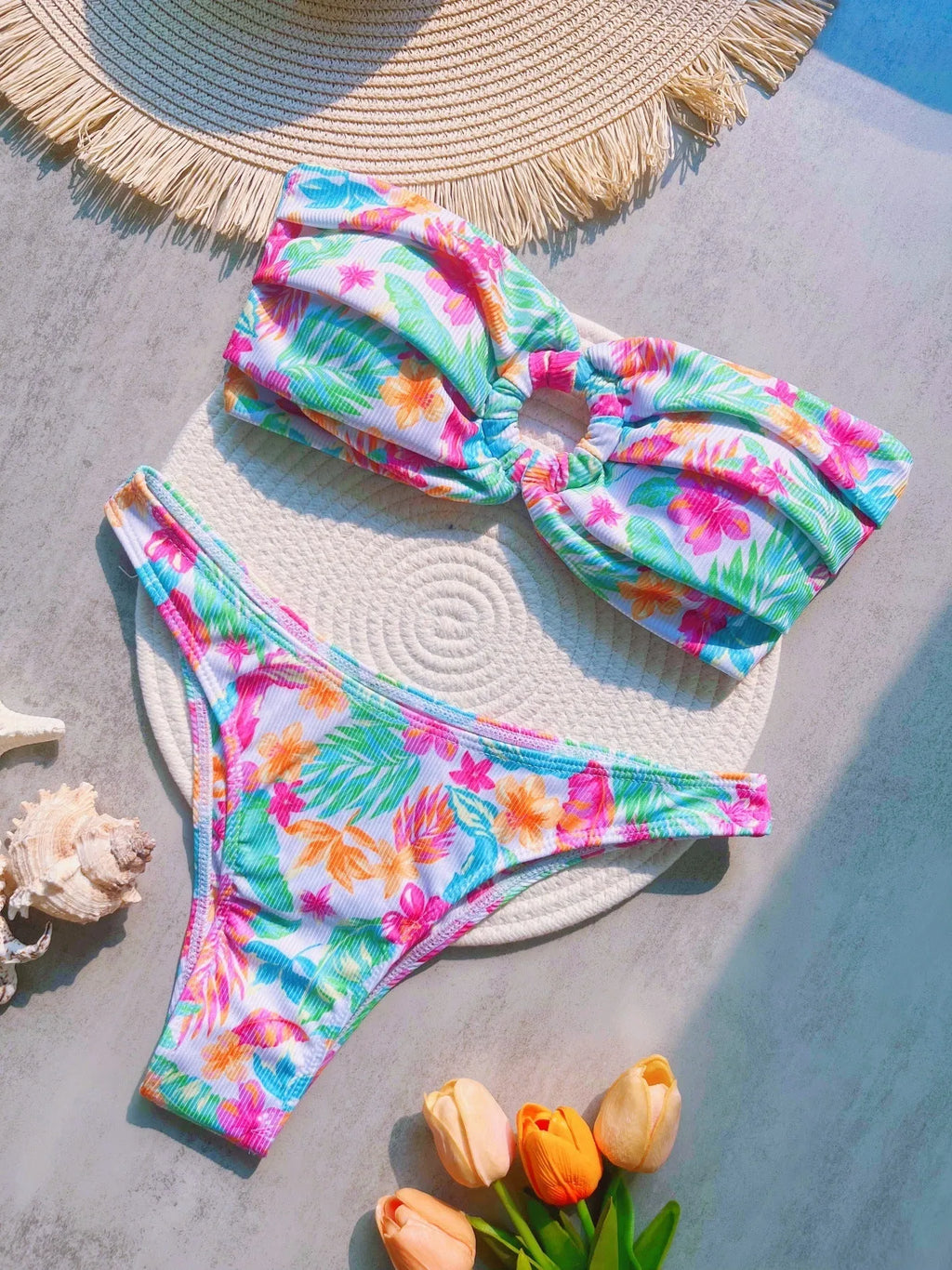 Sunken stripe printed sexy split swimsuit for women in RT6117 colour, nylon polyester blend, sizes S M L