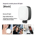 Black and white mobile phone magnetic selfie fill light with adjustable colour temperature