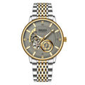 Men's full-automatic mechanical watch with gold and white dial, 9mm thick, business style