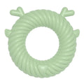 Deer-shaped TPR dog chew toy in light blue with spiral groove design for teeth cleaning.
