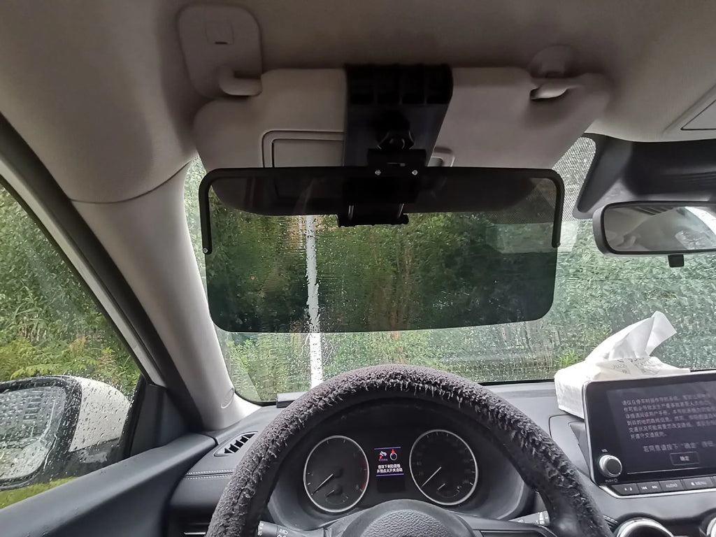 Polarized car sun visor, universal track-type, adjustable, 180g plastic, anti-glare and UV protection, ordinary or polarizing board