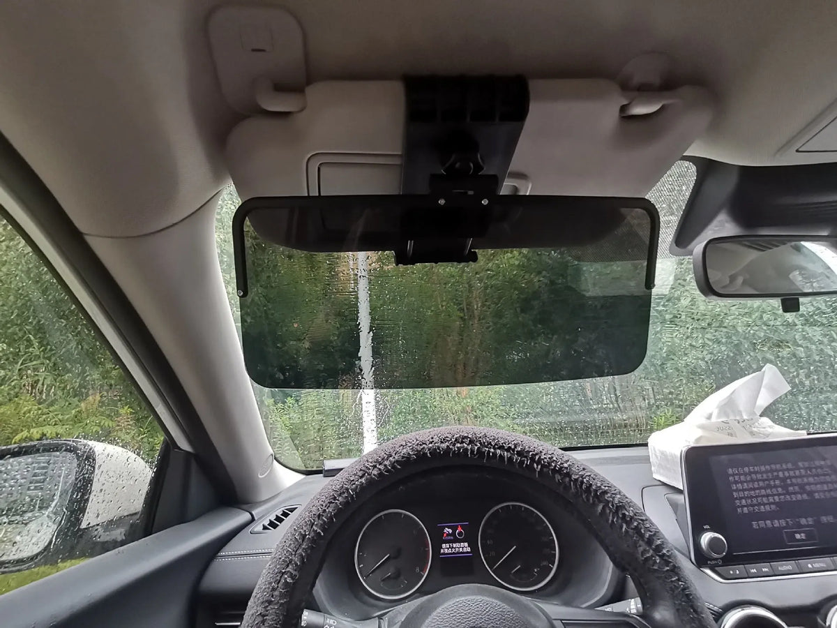 Polarized car sun visor, universal track-type, adjustable, 180g plastic, anti-glare and UV protection, ordinary or polarizing board