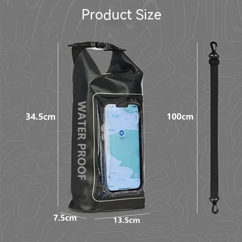2L waterproof crossbody bag for mobile phone protection during swimming and beach activities