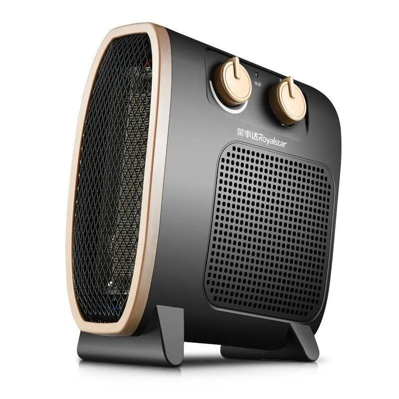 White ceramic electric fan heater with mechanical controls and timer for rooms up to 20 square metres