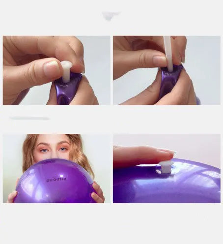 Ladies 25cm frosted Pilates hips ball in purple with blowing tube