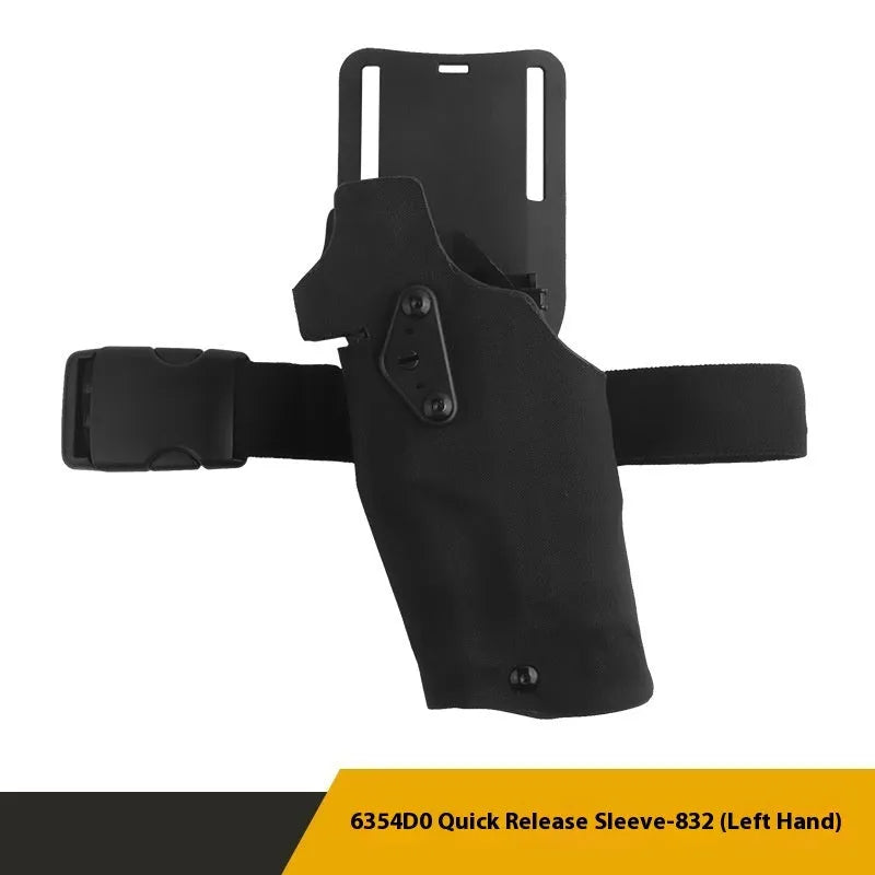 Left hand outdoor tactics waist bag leg warmer in camouflage with nylon lining and plastic construction