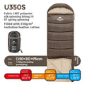 Naturehike envelope hooded sleeping bag in clay gray with hood and zipper, outdoor camping use