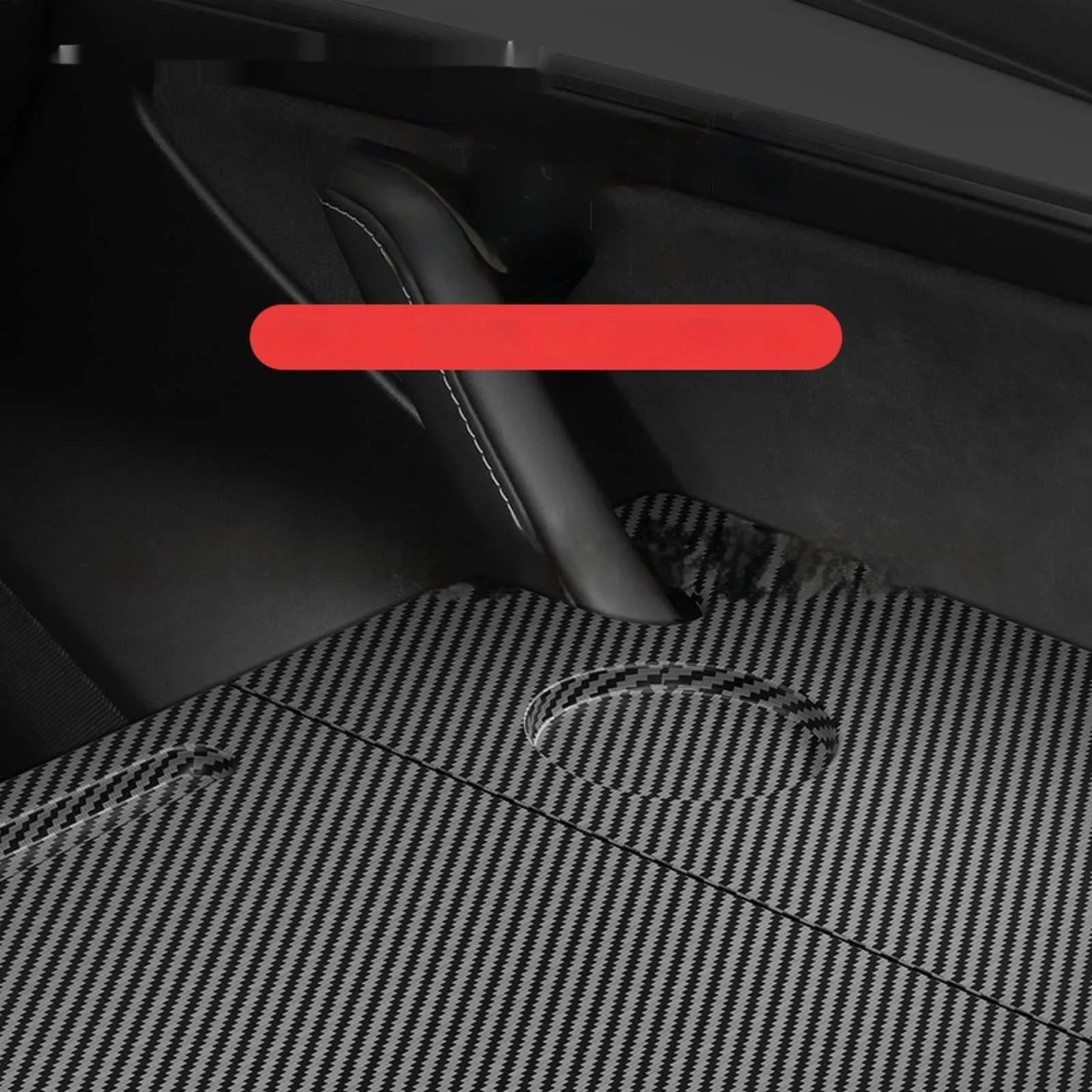 Carbon fibre pattern folding table board for Tesla Model 3 and Model Y, 42.5 by 41 cm, folded into three sections