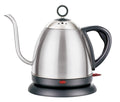 White stainless steel electric kettle with touch controls and 1L capacity