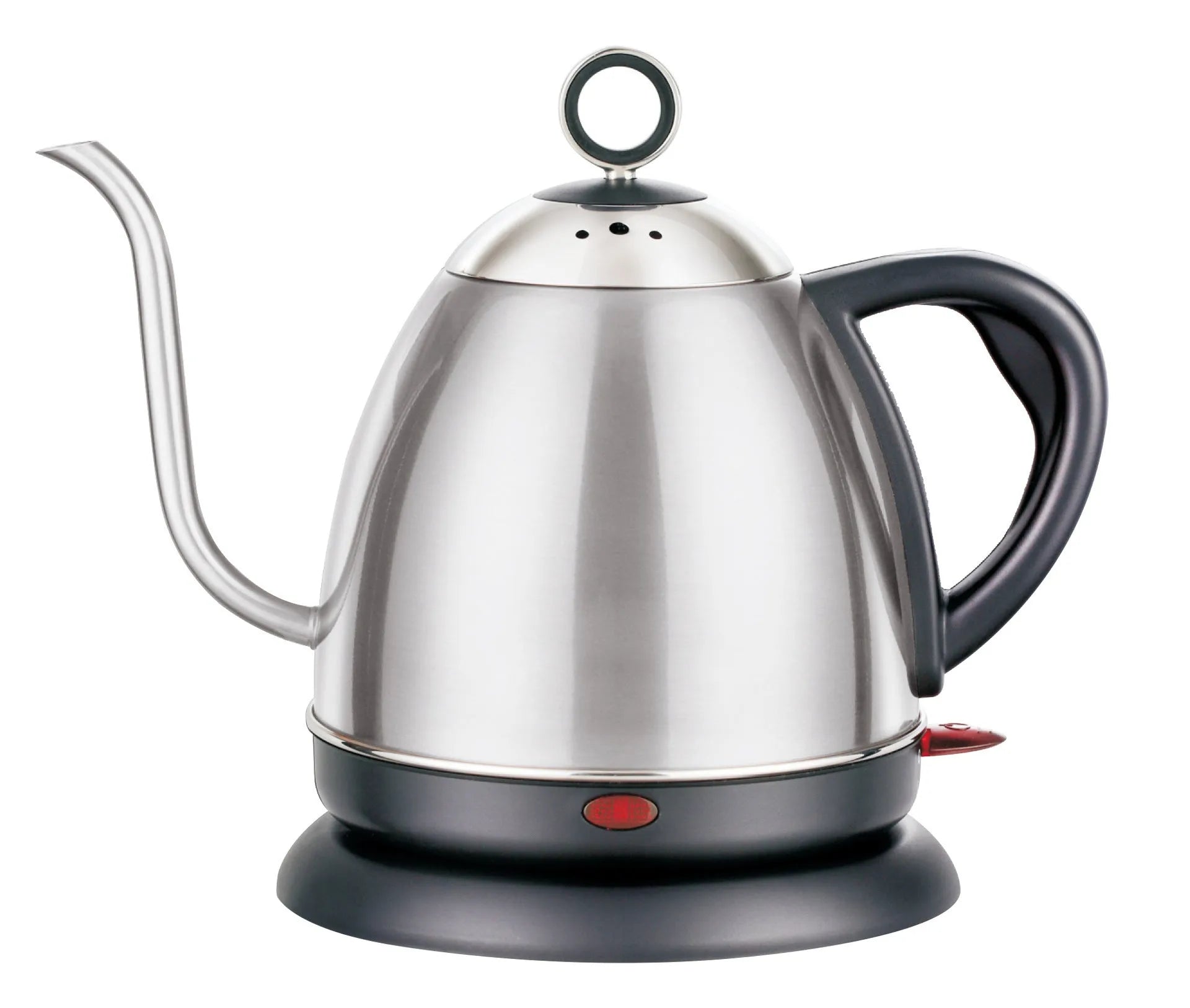 White stainless steel electric kettle with touch controls and 1L capacity