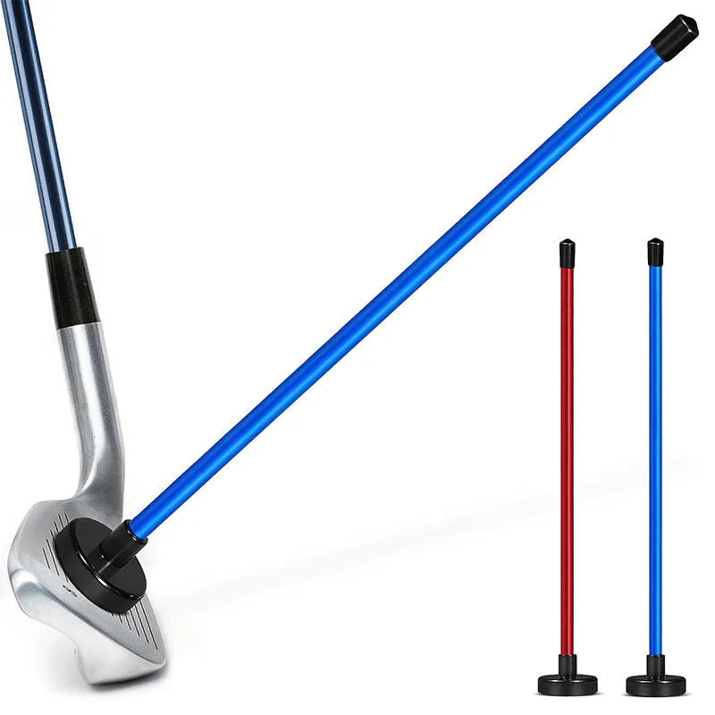 Aluminium alloy magnetic baseball bar golf swing trainer alignment tool in blue or red colour options.