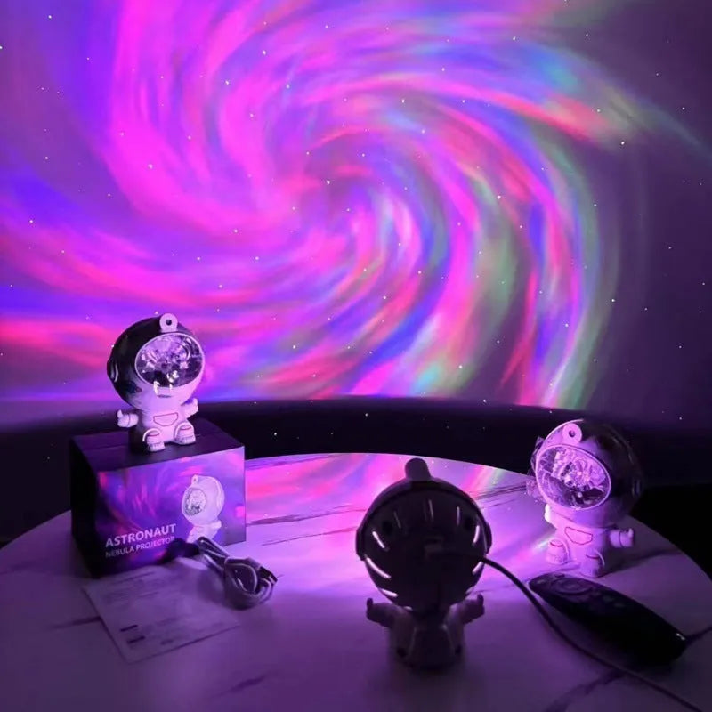 Aurora astronaut nebula vortex projector with remote control, socket powered, sitting or standing styles