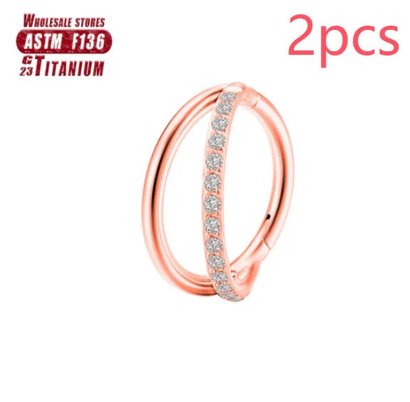 Titanium alloy fork nose ring body jewellery in multiple sizes and colour options