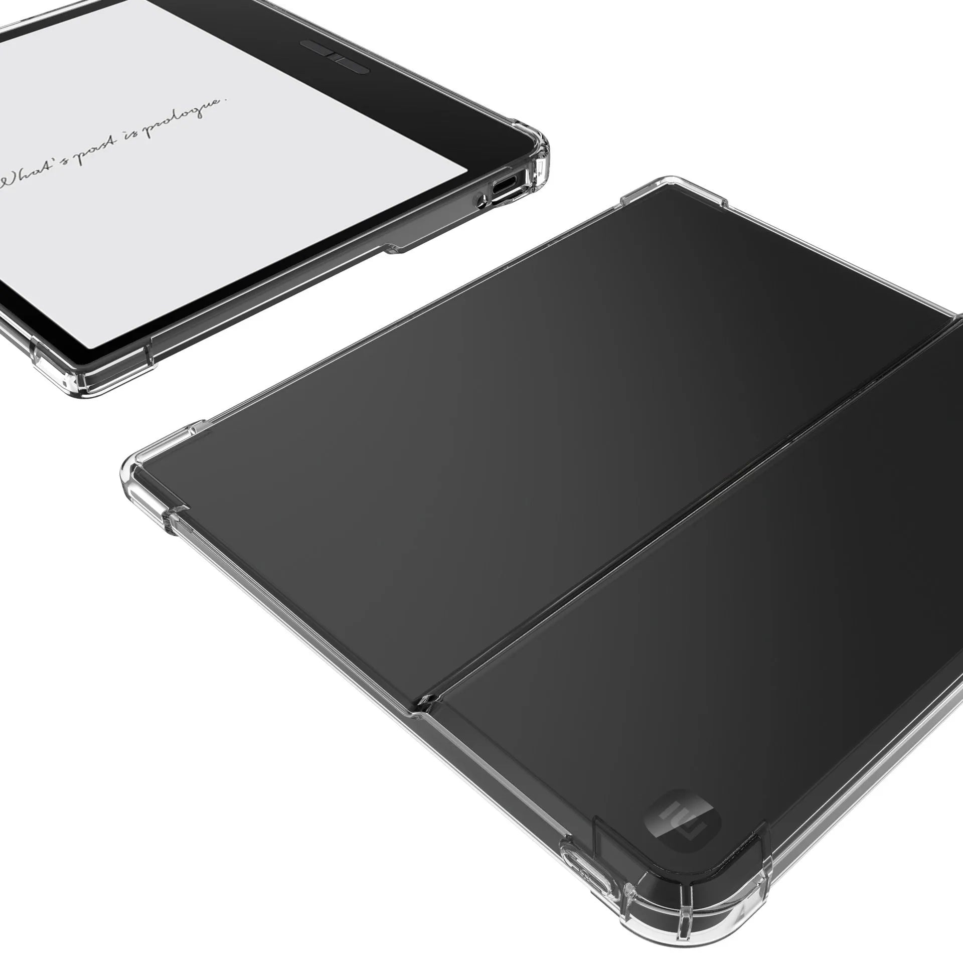 Transparent airbag protective phone case for 7-inch Xiaomi e-book reader showing TPU construction