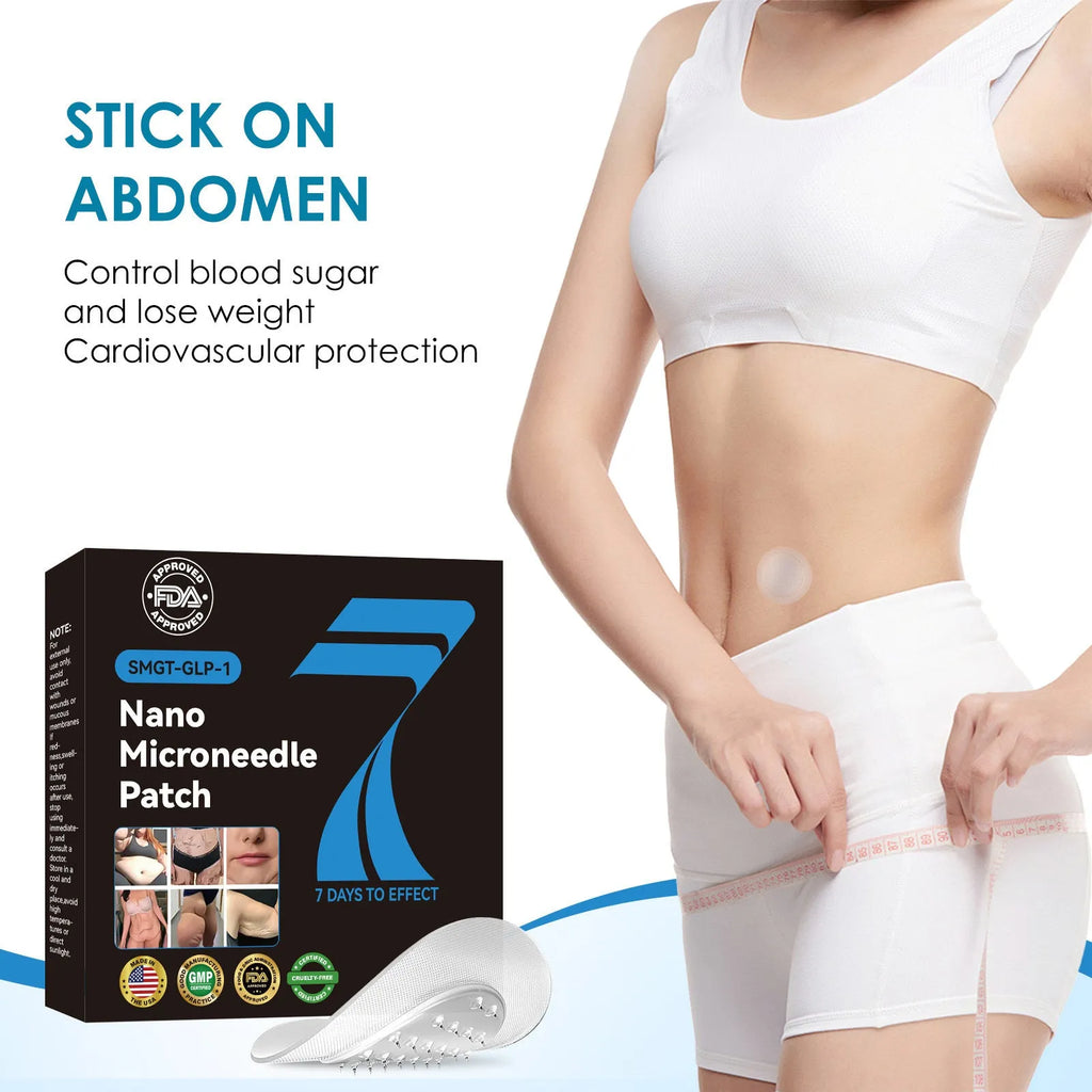 GLP-1 body management micro needle patch pack with 4 shaping stickers for weight control