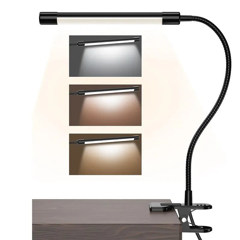 26cm black USB LED desk lamp with eye protection mode for student study
