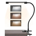 Black and white LED desk lamp with 26cm length and USB cable for study use