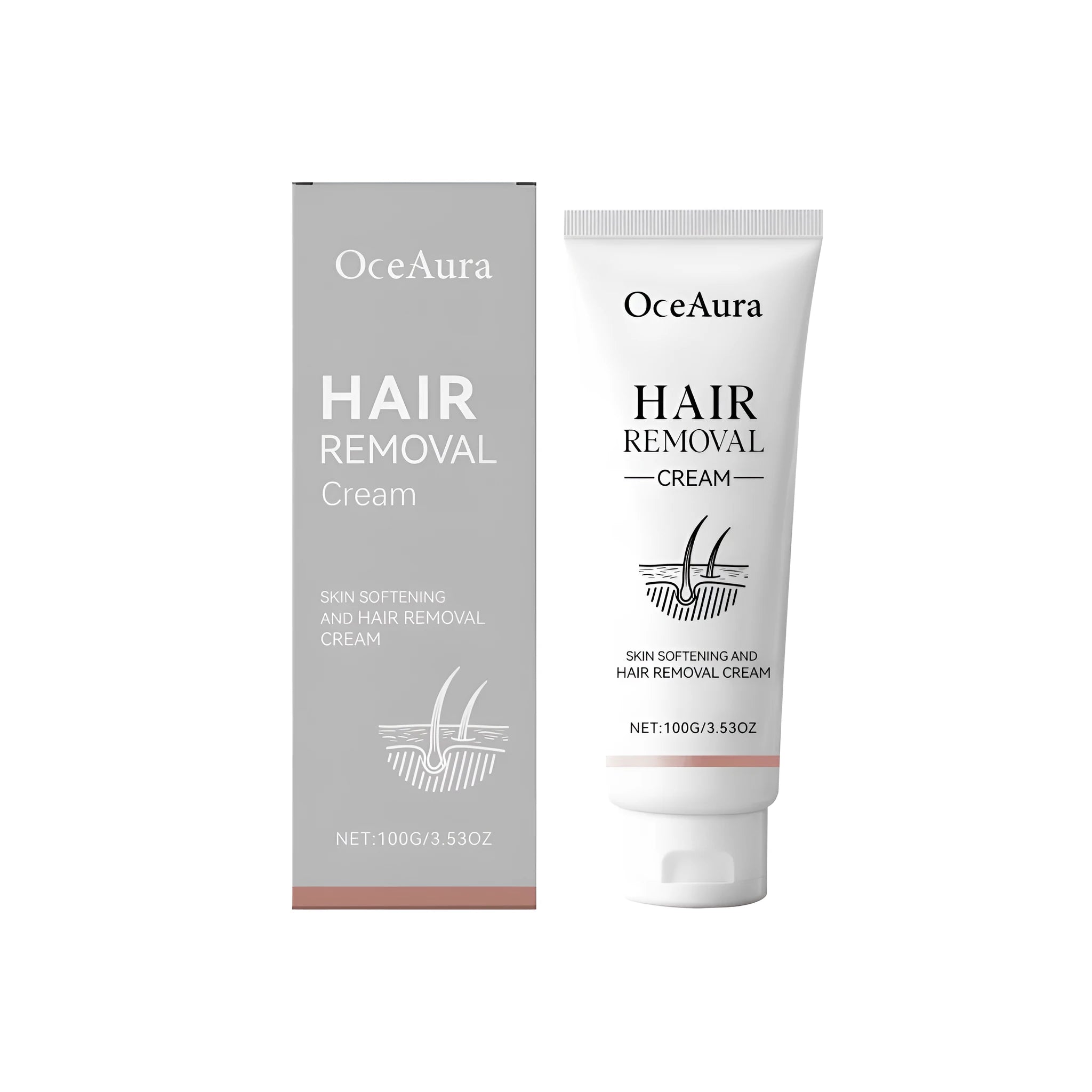 Mild Soothing Depilatory Cream 100g tube with shea butter for gentle hair removal