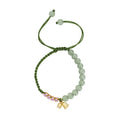 Hand woven red rope women's bracelet with Lily design and floral national style decoration