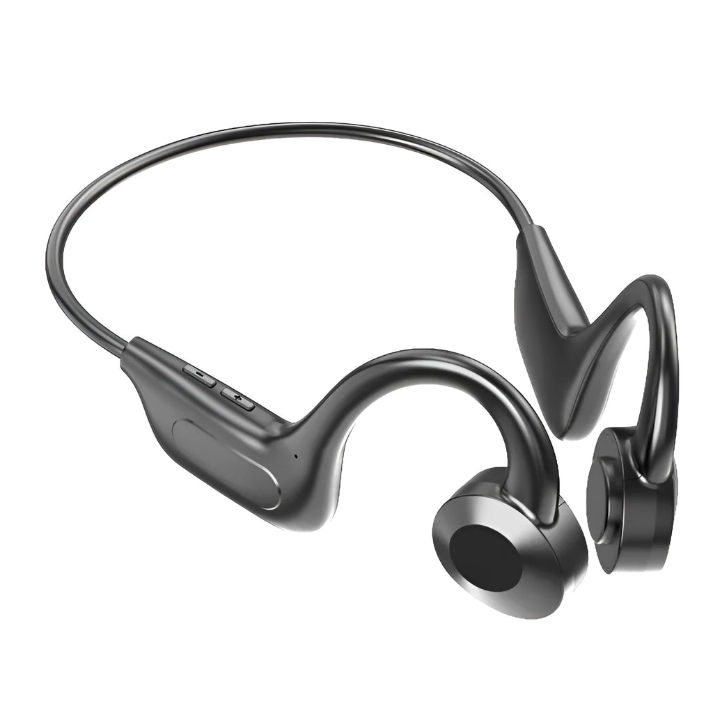 Black VG02 wireless sports Bluetooth headset with ear-mounted design