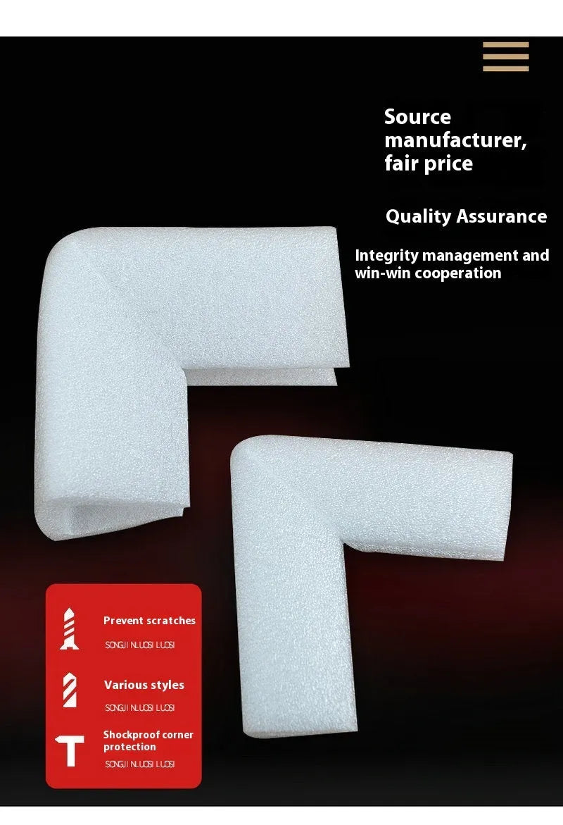 EPE pearl cotton corner protectors U10 style with 10mm slot width, 800-piece pack