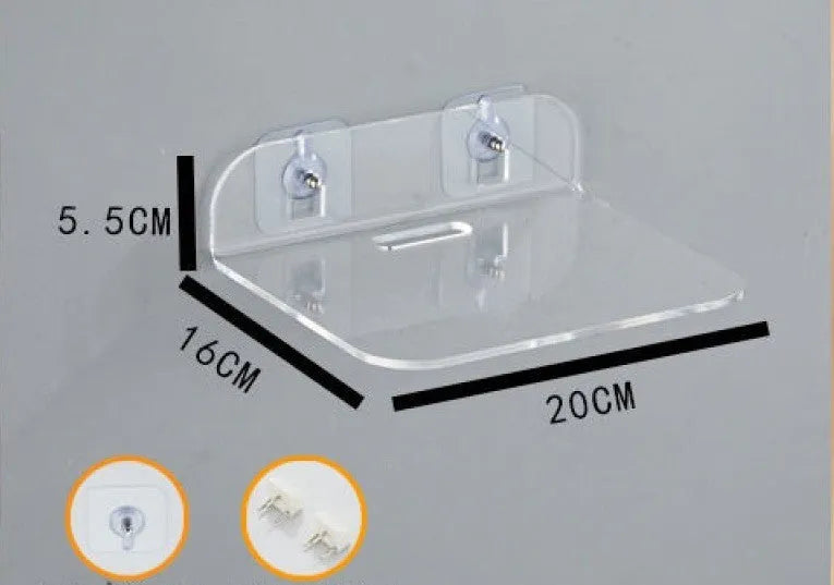 Acrylic no-drill camera monitoring bracket right angle wall mount with glue and nail in black finish