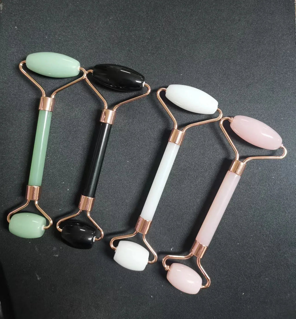 Scraping roll massager set with double-headed roller and scraping board in multiple colours for facial and body massage