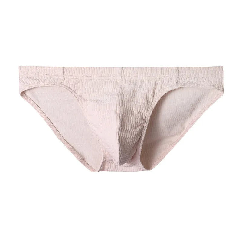 Men's triangle underwear briefs in solid colours showing cotton fabric texture and mid waist design