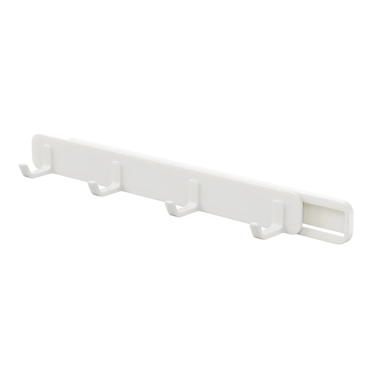 Four-row pull-out gap hook made of ABS plastic with U-shaped hooks and non-marking stickers for kitchen bathroom bedroom behind door storage