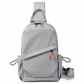 Men's black polyester crossbody bag with single shoulder strap and waterproof features