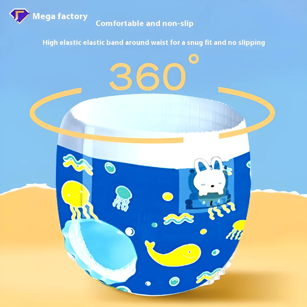 Baby disposable swimming pull up diaper with soft fabric, L size
