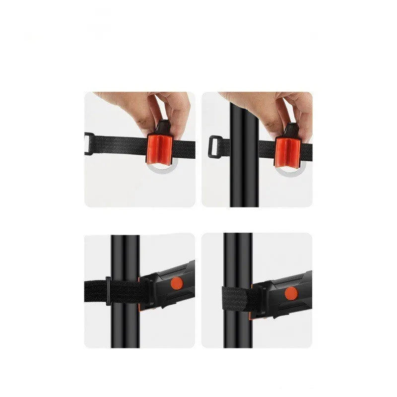 Motorcycle taillight with USB charging and waterproof design in yellow colour for night riding