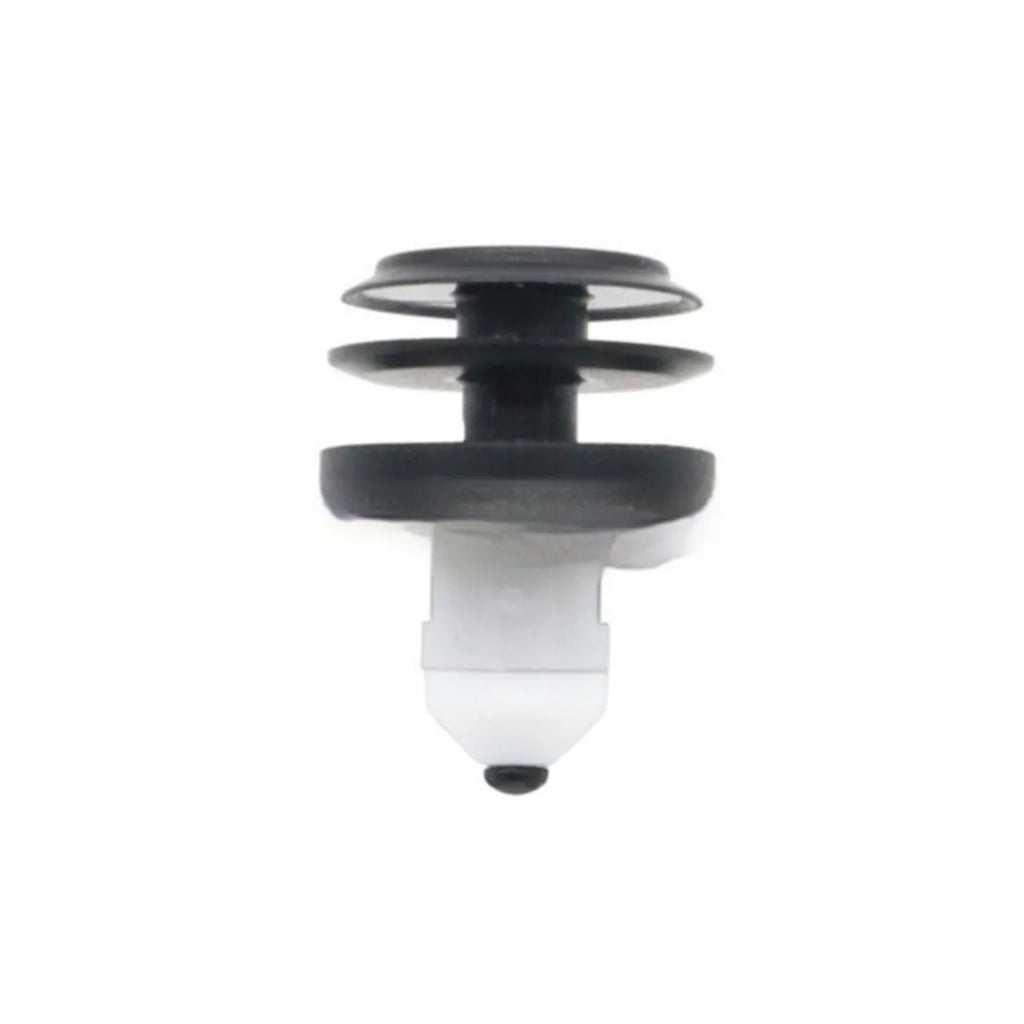 Black plastic nylon door decorative panel buckle for BMW models on grey background