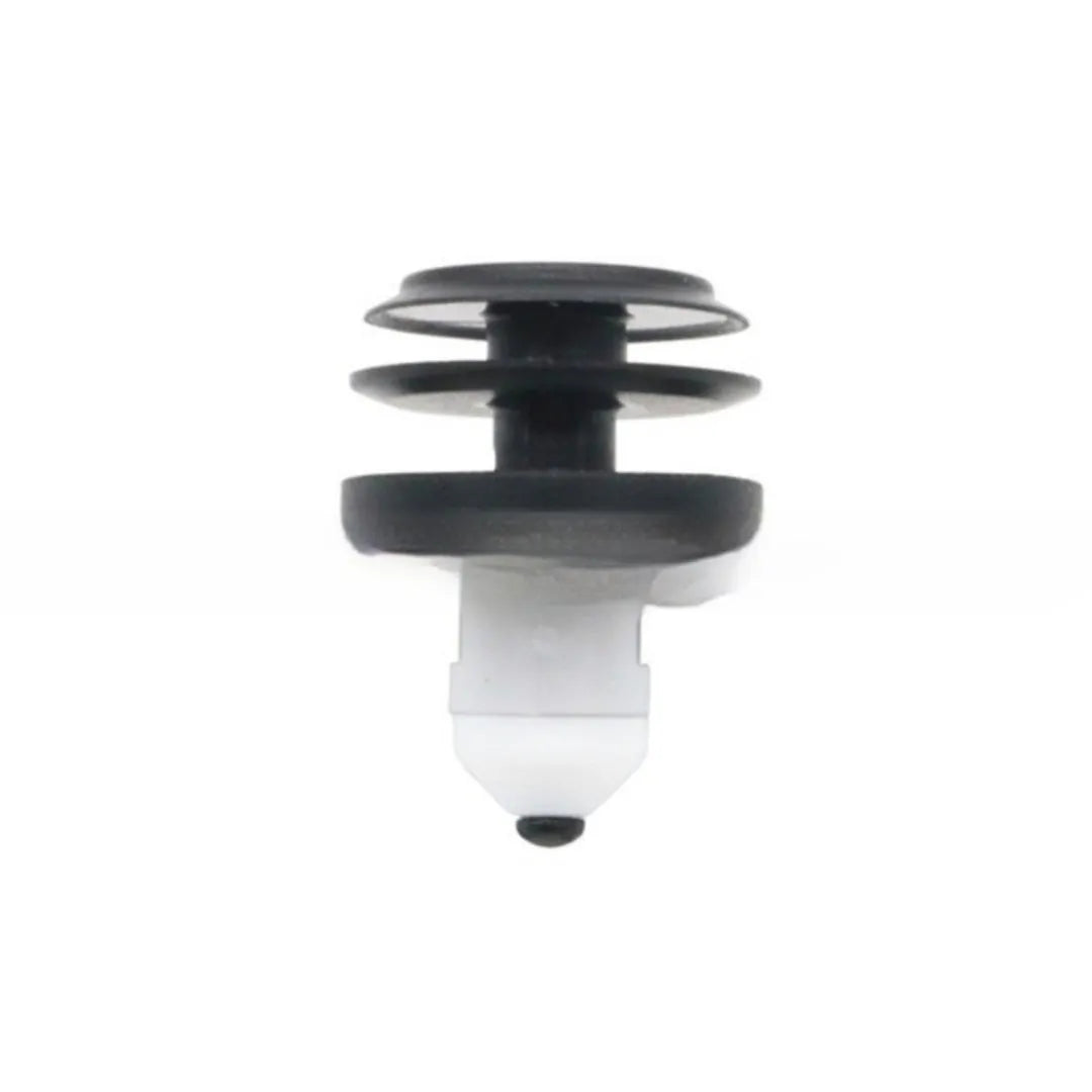 Black plastic nylon door decorative panel buckle for BMW models on grey background