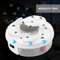 White USB electric fly trap with automatic fan, compact PP plastic body, 20 square metre coverage