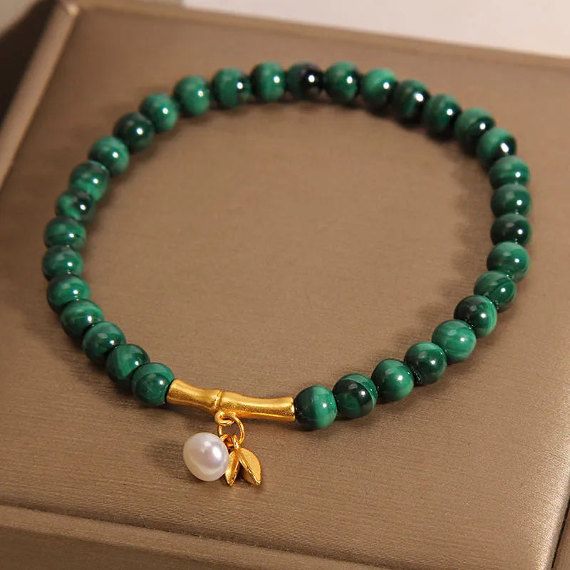 White crystal Lucky Bamboo bracelet for women, showing minimalist high-rise design.