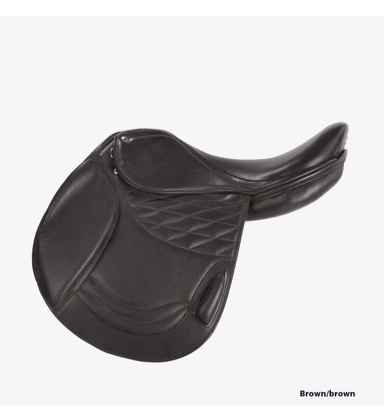 Cowhide equestrian saddle 17 inch black saddle for obstacle riding and general use