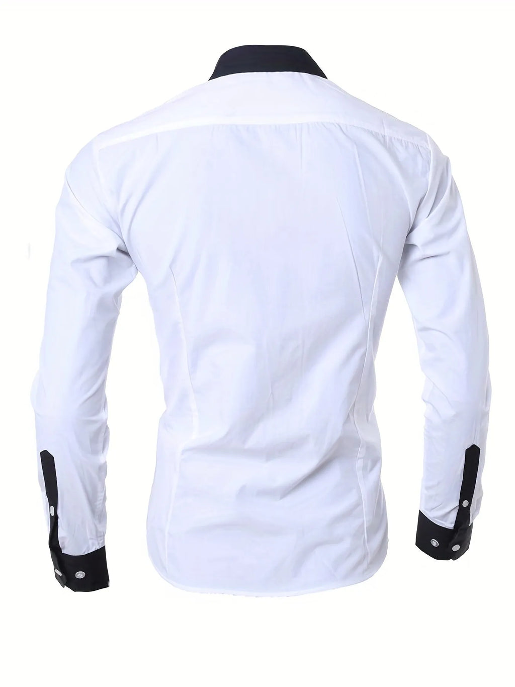 Long-sleeved colour-blocked shirt for teenage men in White with contrasting panels, figure-hugging cut