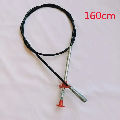 Flexible 60cm long sewer dredger spring cleaning tool with a grip handle for unblocking sink drains.