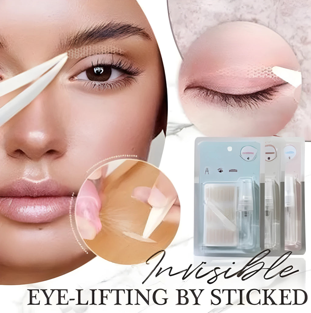 No glue eyelid sticker product showing non-woven fabric construction with L, M, S colour classification options