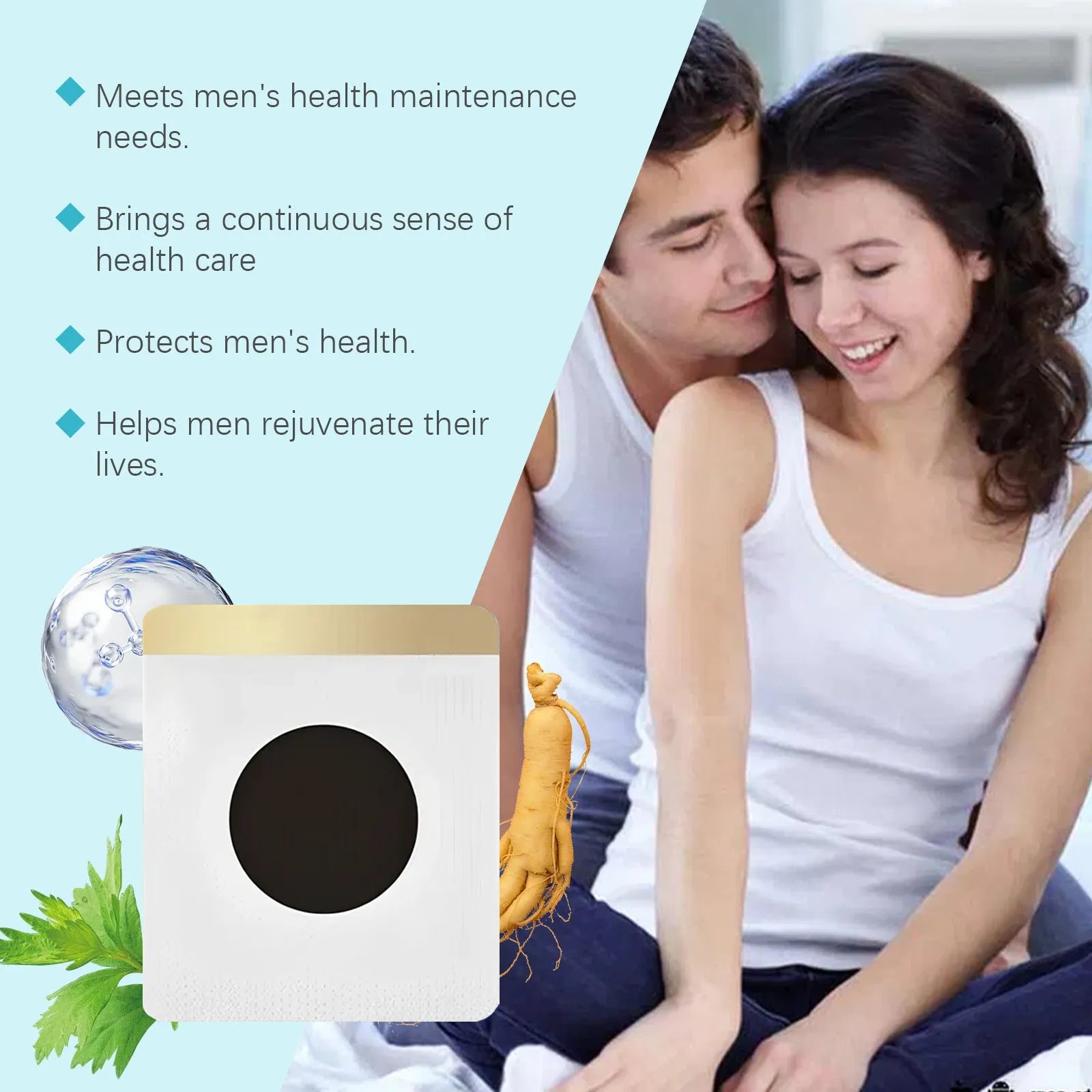 Herbal navel stickers nursing adhesive bandage with moxa leaf and Asian ginseng ingredients in 10 piece pack