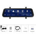 9.66 inch HD 1280x320 touch screen car driving recorder with CarPlay Android Auto and two-way video recording function