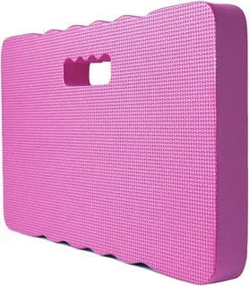 Blue EVA foam garden kneeler pad measuring 45x28cm on grass