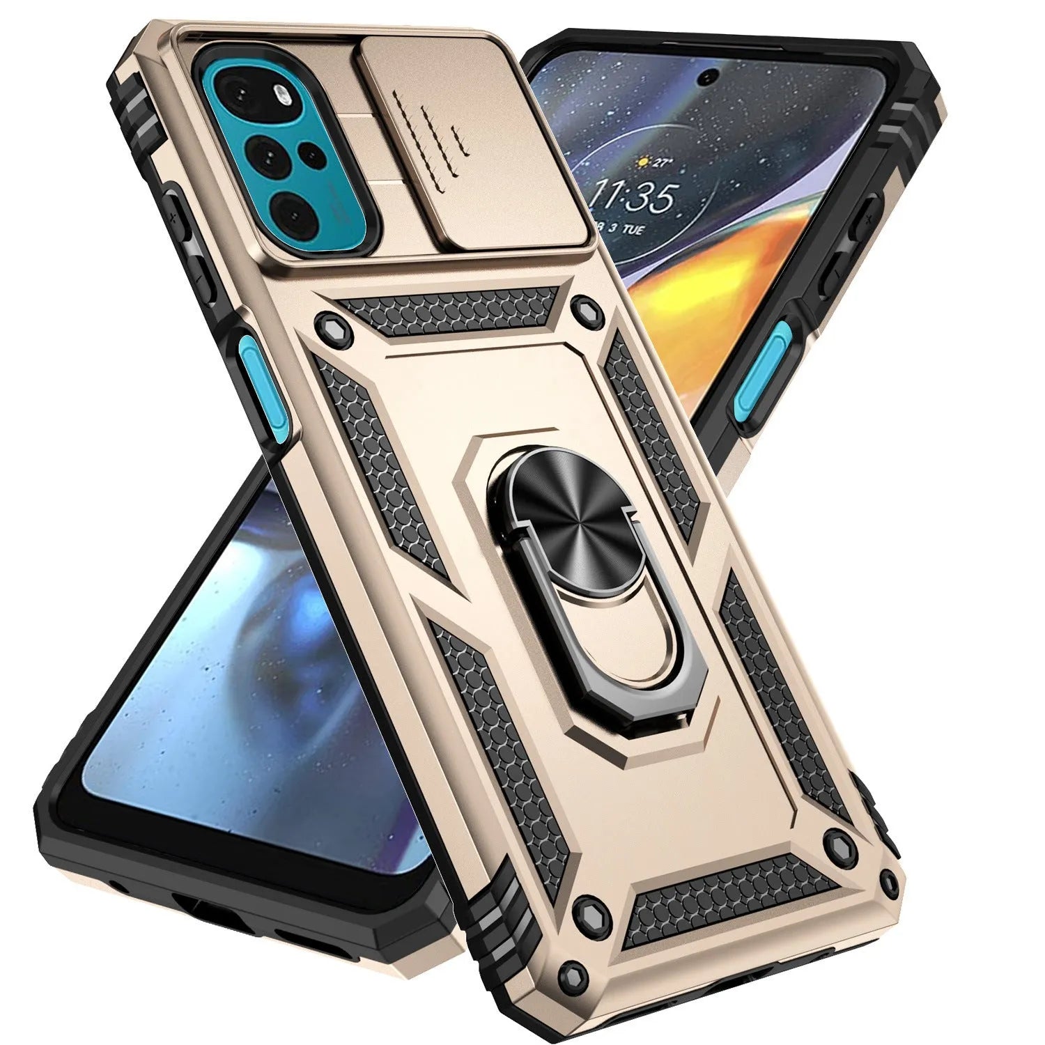 Drop-resistant phone case for Redmi Note 13 Pro with integrated bracket and magnetic suction in black