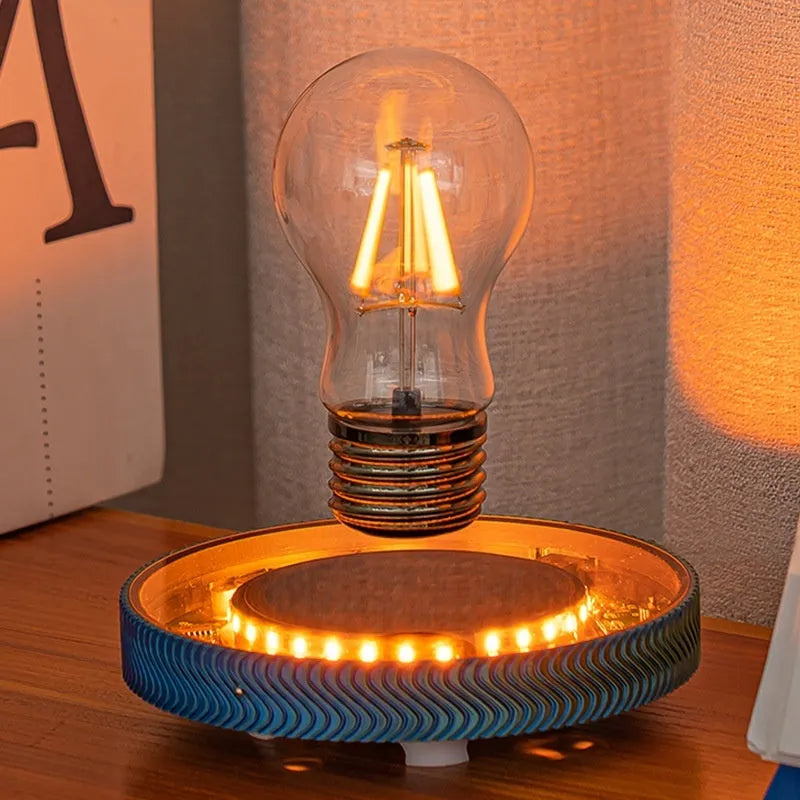 Magnetic suspension decorative night lamp with floating 3D printed celestial design
