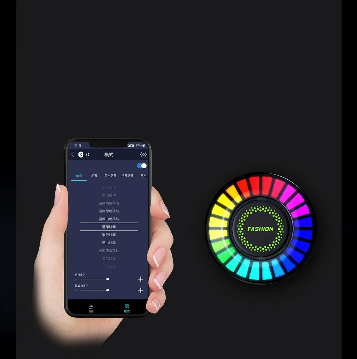 Car air vent aromatherapy device with built-in RGB LED lights for odour control and interior illumination