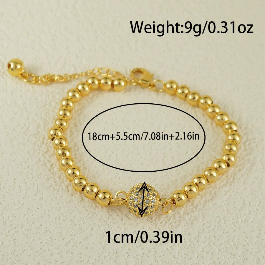 Copper plastic heart-shaped bracelet for women with round zircon stones and an electroplated finish.