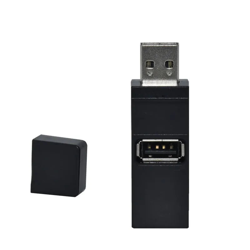 USB 2.0 mini portable splitter hub 4-port black model xcy-007h