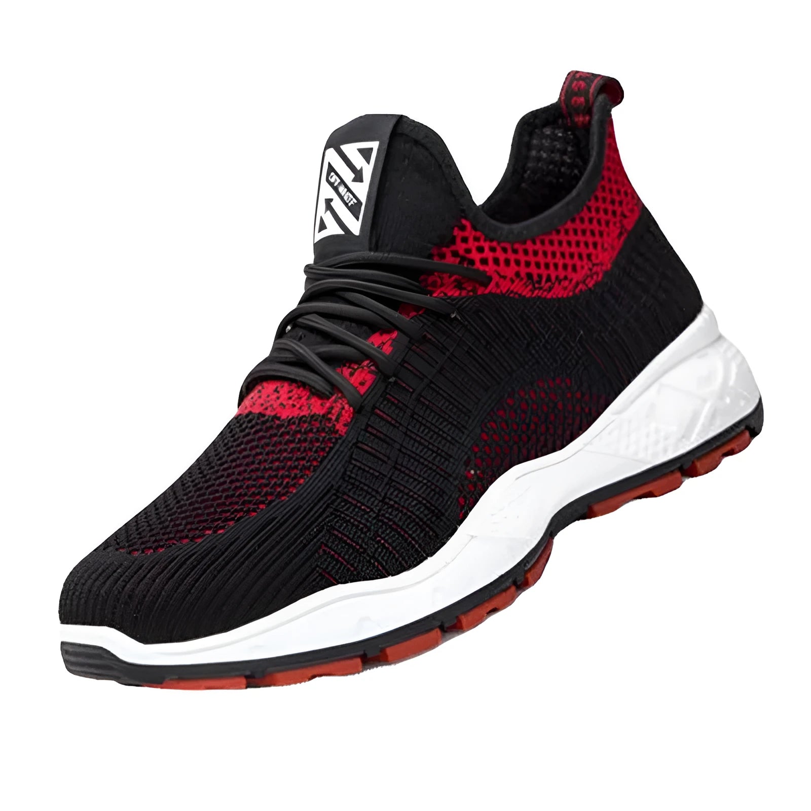 Korean style breathable mesh sports casual shoes in black with rubber sole